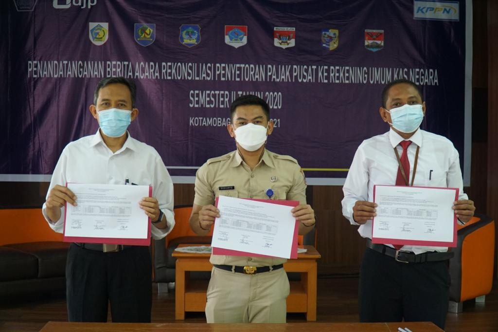 Pemerintah Kota Kotamobagu Laksanakan Penandatanganan Berita Acara Rekonsiliasi Pajak Pusat.