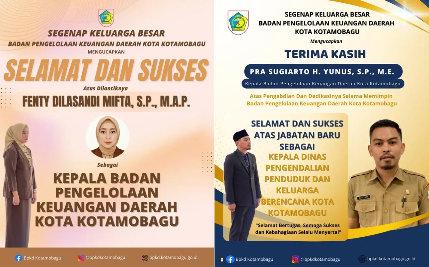 BPKD Kotamobagu Ucapkan Selamat kepada Pimpinan Baru dan Apresiasi kepada Pimpinan yang sebelumnya.